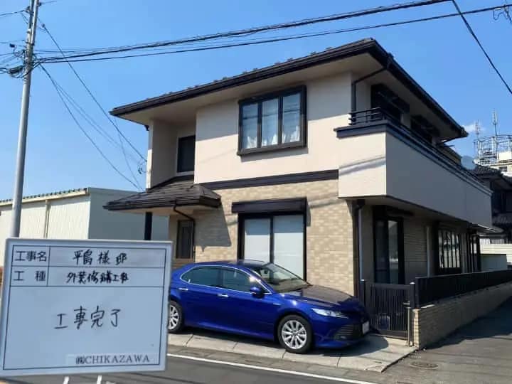 施工完了時の様子|CHIKAZAWA|所沢市、狭山市、川越市、東村山市の地域密着型施工会社|外壁工事、屋根工事、塗装工事、雨樋工事、内装工事を中心とした施工・修理・修繕が得意な職人集団です!所沢市、狭山市、川越市、東村山市のお客様とお客様の住まいについて一緒に考えるアットホームな施工会社です。