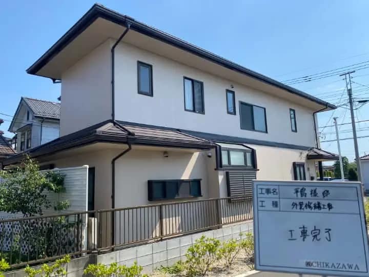 施工完了時の様子|CHIKAZAWA|所沢市、狭山市、川越市、東村山市の地域密着型施工会社|外壁工事、屋根工事、塗装工事、雨樋工事、内装工事を中心とした施工・修理・修繕が得意な職人集団です!所沢市、狭山市、川越市、東村山市のお客様とお客様の住まいについて一緒に考えるアットホームな施工会社です。