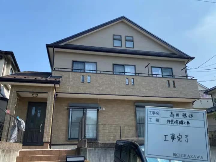 施工完了時の様子|CHIKAZAWA|所沢市、狭山市、川越市、東村山市の地域密着型施工会社|外壁工事、屋根工事、塗装工事、雨樋工事、内装工事を中心とした施工・修理・修繕が得意な職人集団です!所沢市、狭山市、川越市、東村山市のお客様とお客様の住まいについて一緒に考えるアットホームな施工会社です。